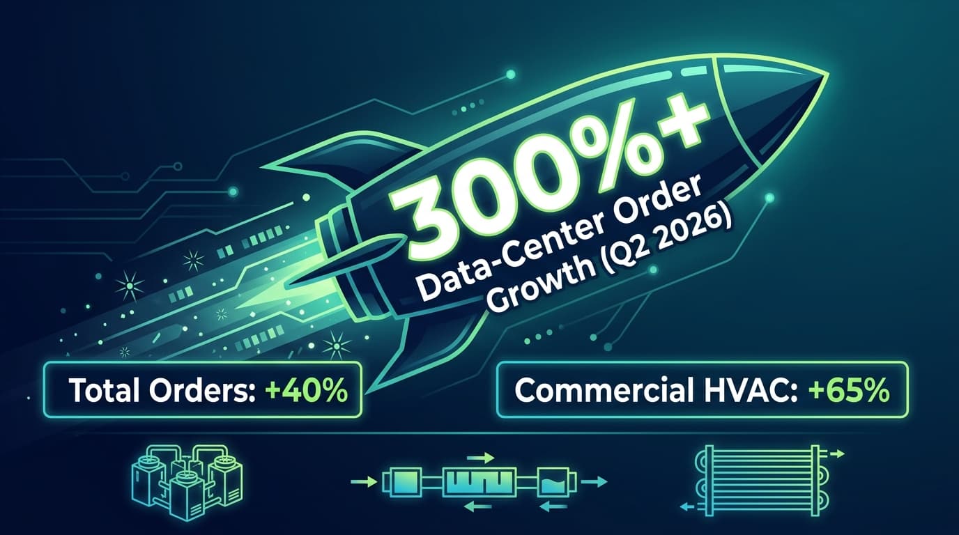 Graphic of data-center order growth over 300 percent in the second quarter of 2026